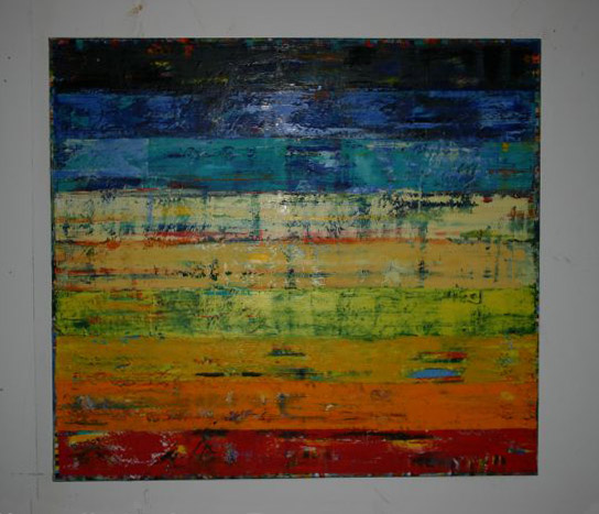 Farbbnder, 90 x 100 cm, Öl auf Leinwand, von Barbara Bredow