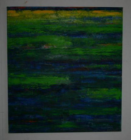 Wald und Wasser, 110 x 100 cm, Öl auf Leinwand, von Barbara Bredow