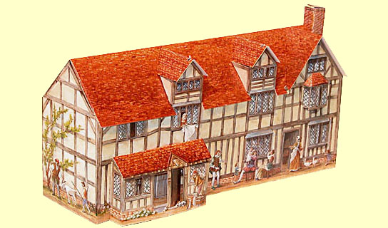 Shakespeare's Geburtshaus als Kartonmodell